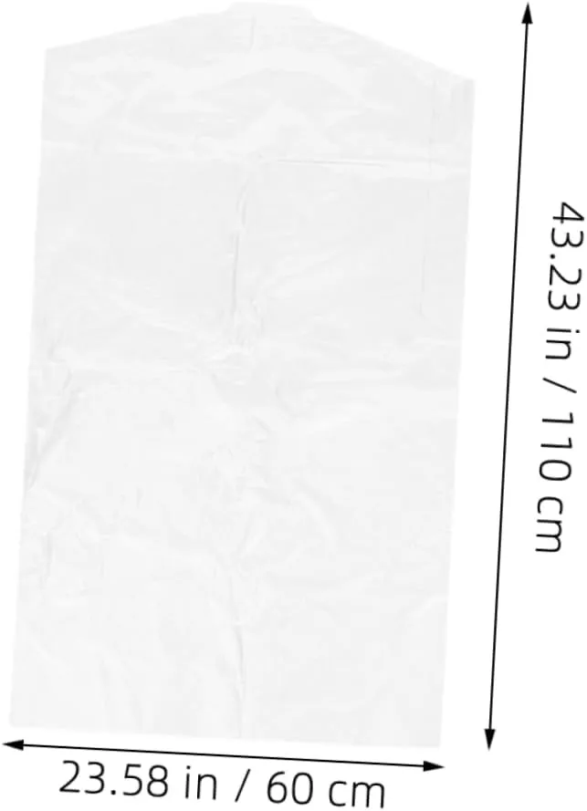 Vaguelly 40pcs Plastic Clothes Covers Garment Pouches Thicken Storage Bag for Hanging Clothing Dry Cleaning Covers Practical Convenient