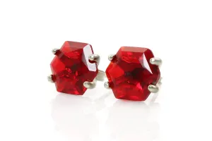 Vibrant Ruby Sterling Silver Earrings - Handmade Birthstone Jewelry, Custom Hypoallergenic Earrings - Cute Gift with Jewelry Box