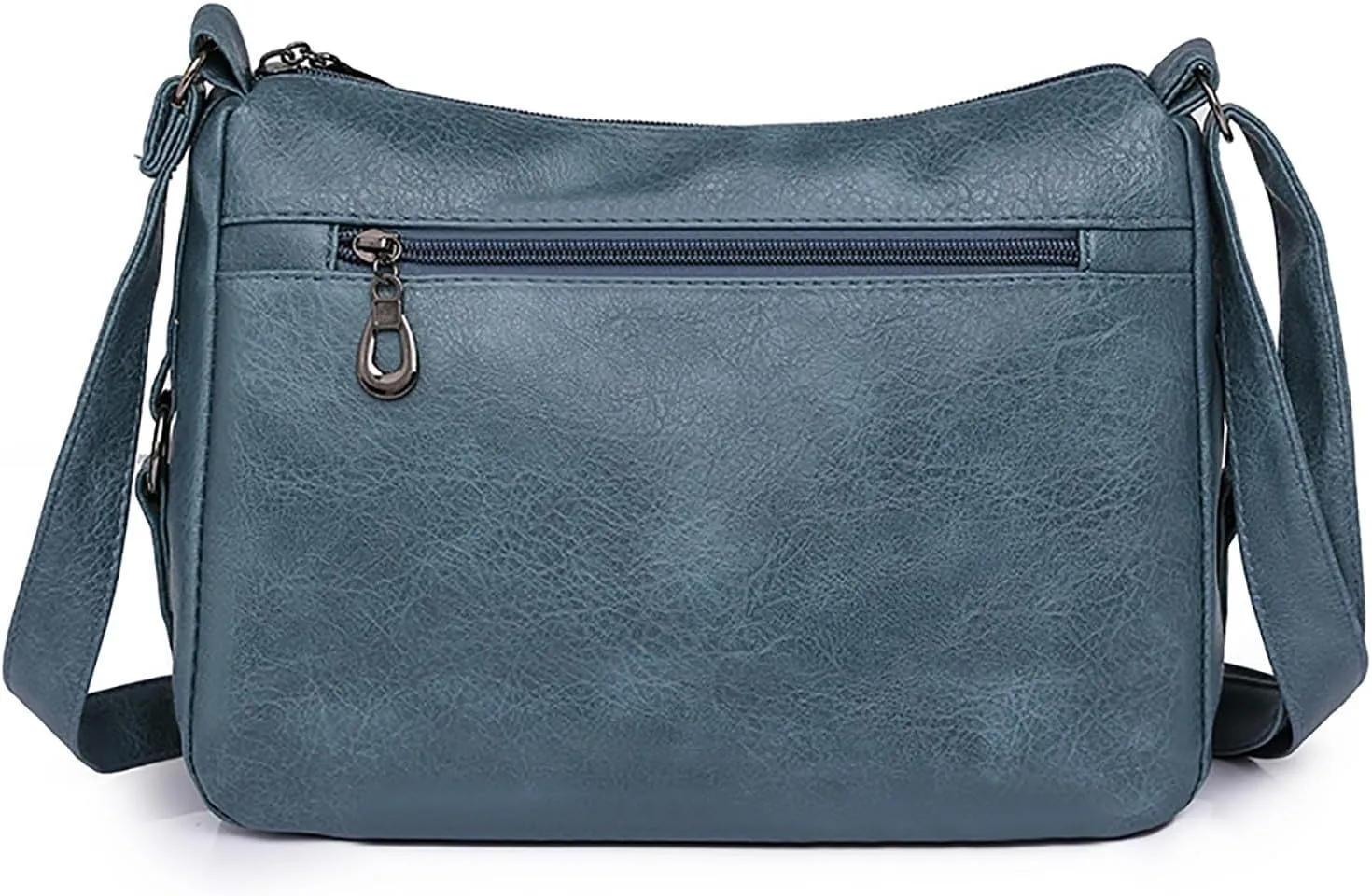 Vintage Classic Soft Leather Stylish Solid Crossbody Bag Trend Versatile Pocket Shoulder Bag Messenger (Blue, One Size)