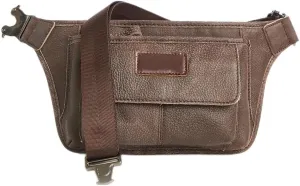 Vintage Genuine Leather Waist Pack Cowhide Casual Hiking Sling Bag Crossbody Multi-Functional Chest Bags Shoulder (Grey)
