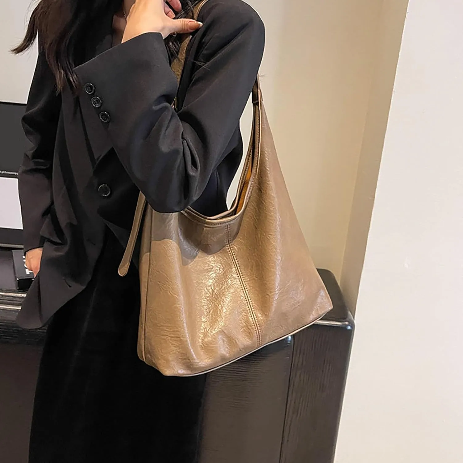Vintage Handbag Retro Bag Women's Bag Trendy One Shoulder Tote Versatile Large Capacity Armpit