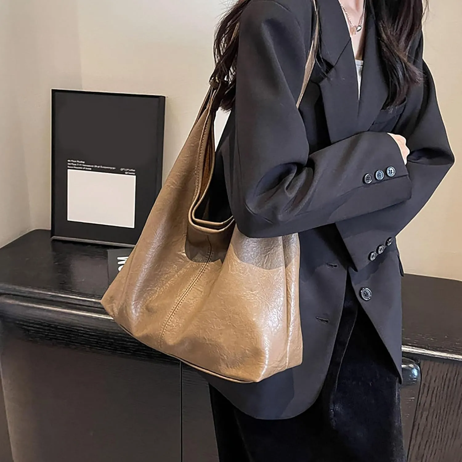 Vintage Handbag Retro Bag Women's Bag Trendy One Shoulder Tote Versatile Large Capacity Armpit