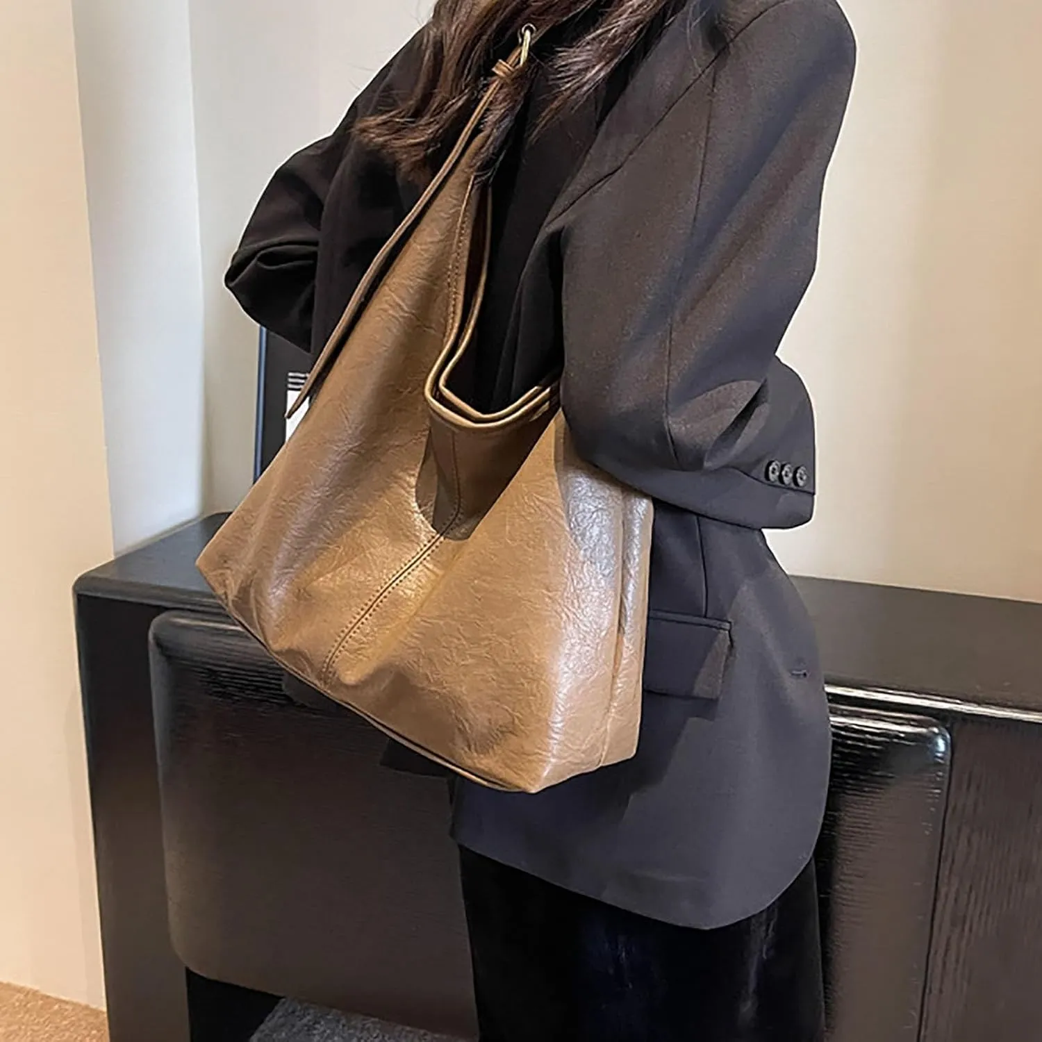 Vintage Handbag Retro Bag Women's Bag Trendy One Shoulder Tote Versatile Large Capacity Armpit