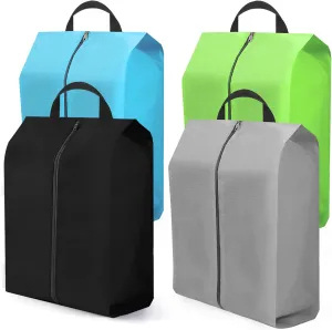 Vivinin Travel Shoe Bags - 4PCS Multi-functional Portable Shoe Bags for All People - Women and Men (Black, Navy, Gray, Light Green)