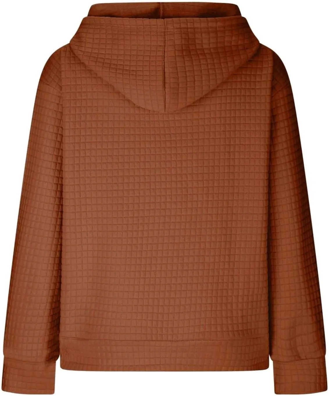 Waffle Knit Hoodie Women Oversized Drawstring Hooded Sweatshirts Y2K Waffle Pullover Loose Fit Casual Cute Clothes