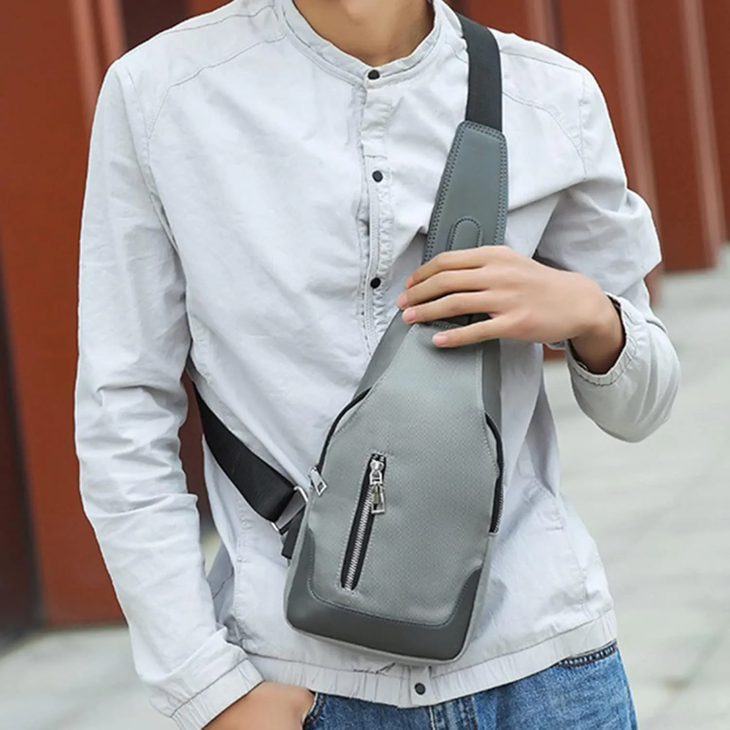 Waterproof Backpack for Men Women Women's Crossbody Travel Purses Built In Wallet Stylish Versatile Bag(Grey)
