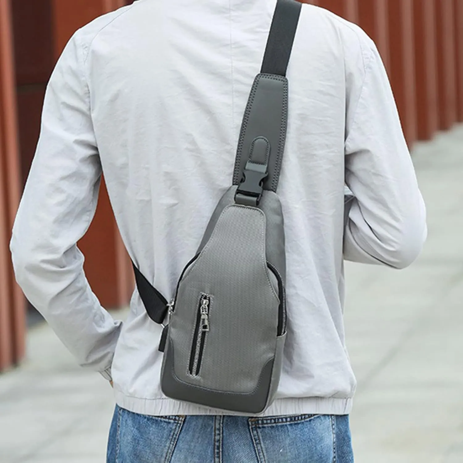 Waterproof Backpack for Men Women Women's Crossbody Travel Purses Built In Wallet Stylish Versatile Bag(Grey)