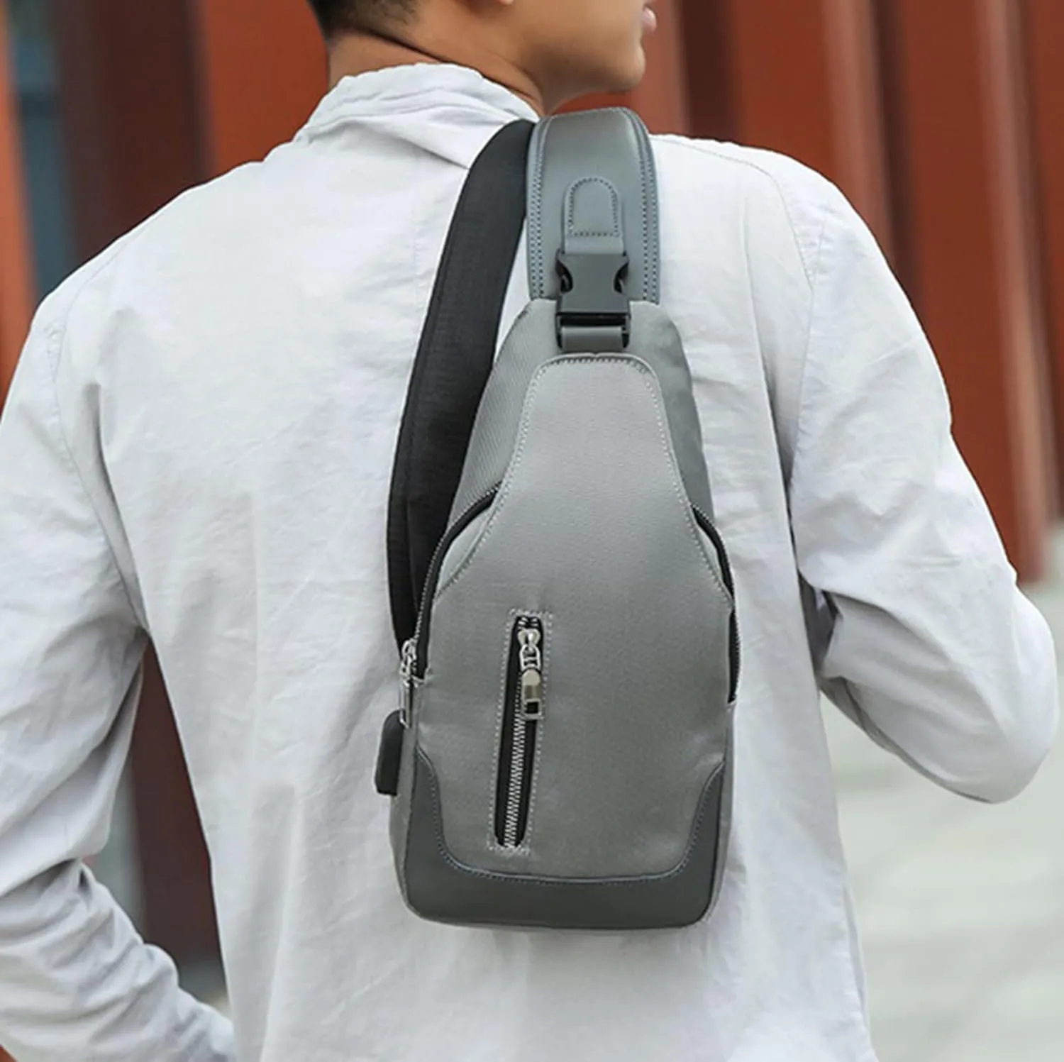 Waterproof Backpack for Men Women Women's Crossbody Travel Purses Built In Wallet Stylish Versatile Bag(Grey)