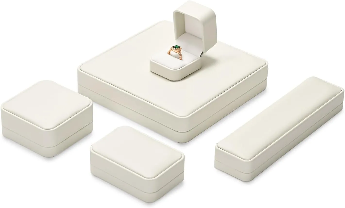 White PU Leather Jewelry Gift Box for Necklace Long Chain Jewelry Necklace Long Chain Gift Box