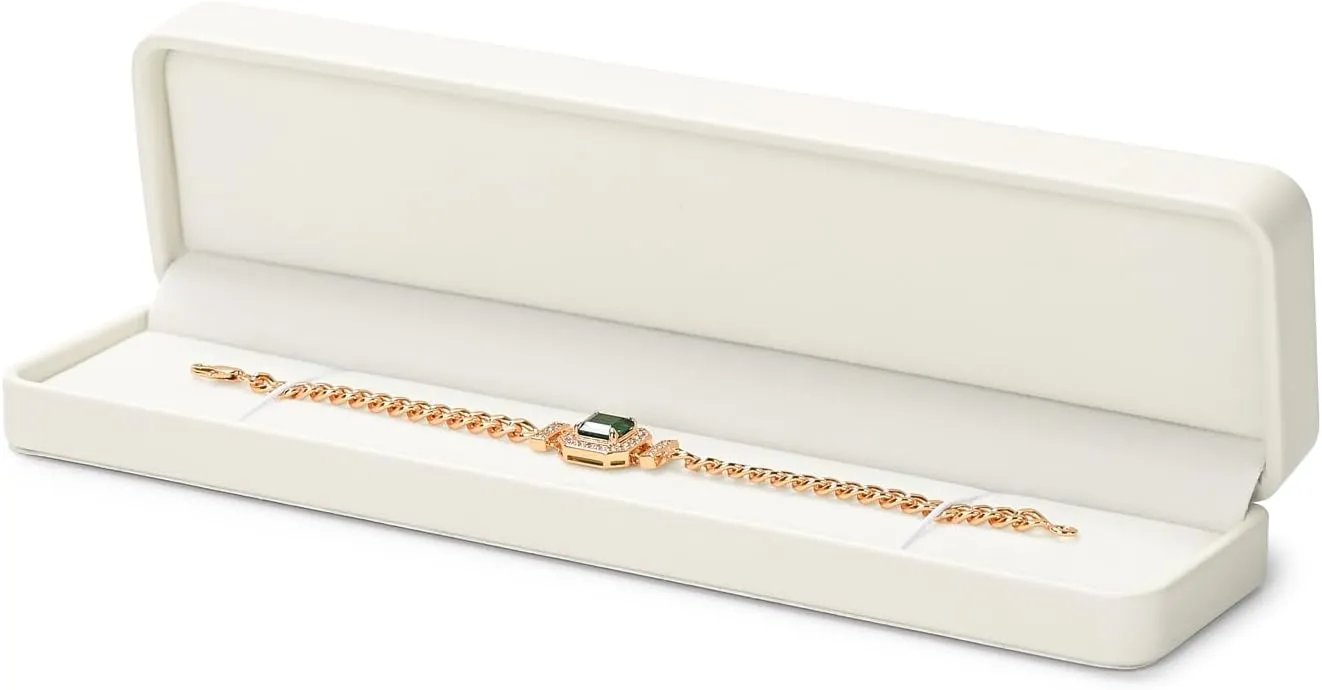 White PU Leather Jewelry Gift Box for Necklace Long Chain Jewelry Necklace Long Chain Gift Box