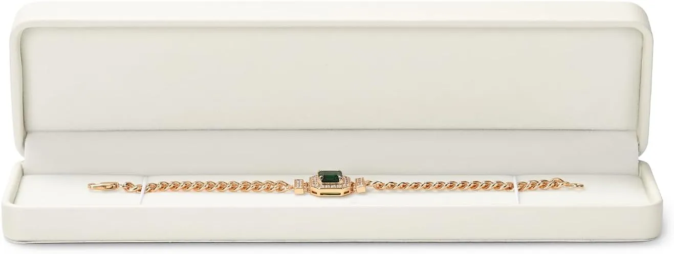 White PU Leather Jewelry Gift Box for Necklace Long Chain Jewelry Necklace Long Chain Gift Box