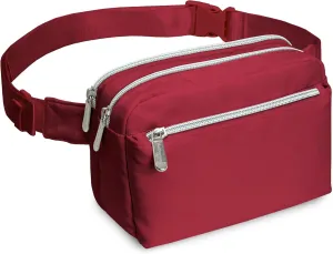 Wine Red Crossbody Belt Bag for Women  Stylish Fanny Pack, Functional and Fashion Waist Packs for Travel, Festivals, and Everyday Use