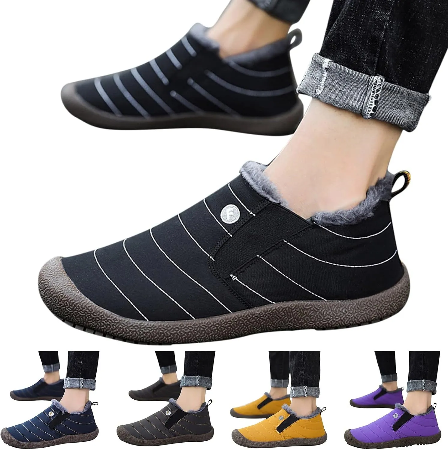 Winter Boots for Women Fashion Women's Winter Boots Waterproof Mid Calf Womens Winter Booties Slippers Womens Mid-Calf Snow Boots Warm Furry Boots Anti-Slip Winter Boots Winter Boot for Women 2023