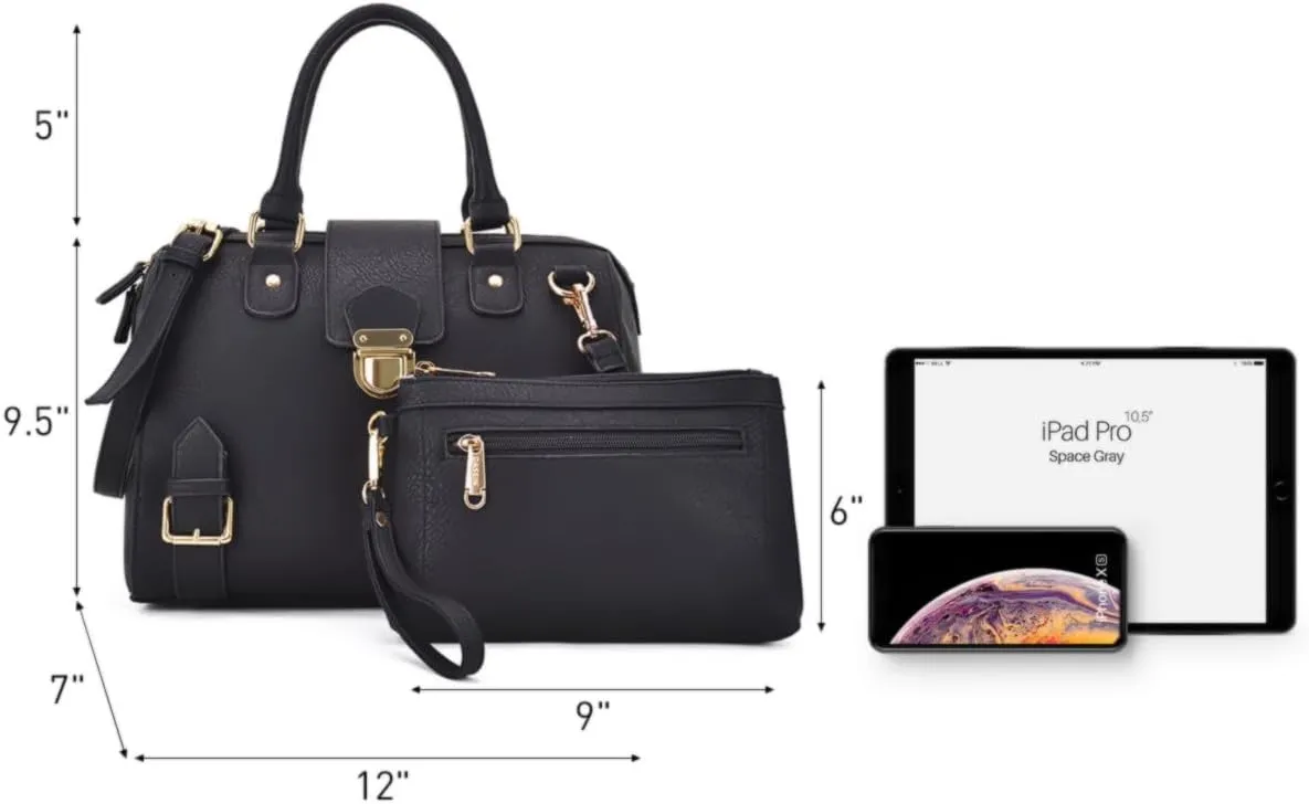 Women Barrel Handbags Purses Satchel Bags Top Handle Shoulder Bags Vegan Leather Work Bag (Crocodile Purple   Clutch)