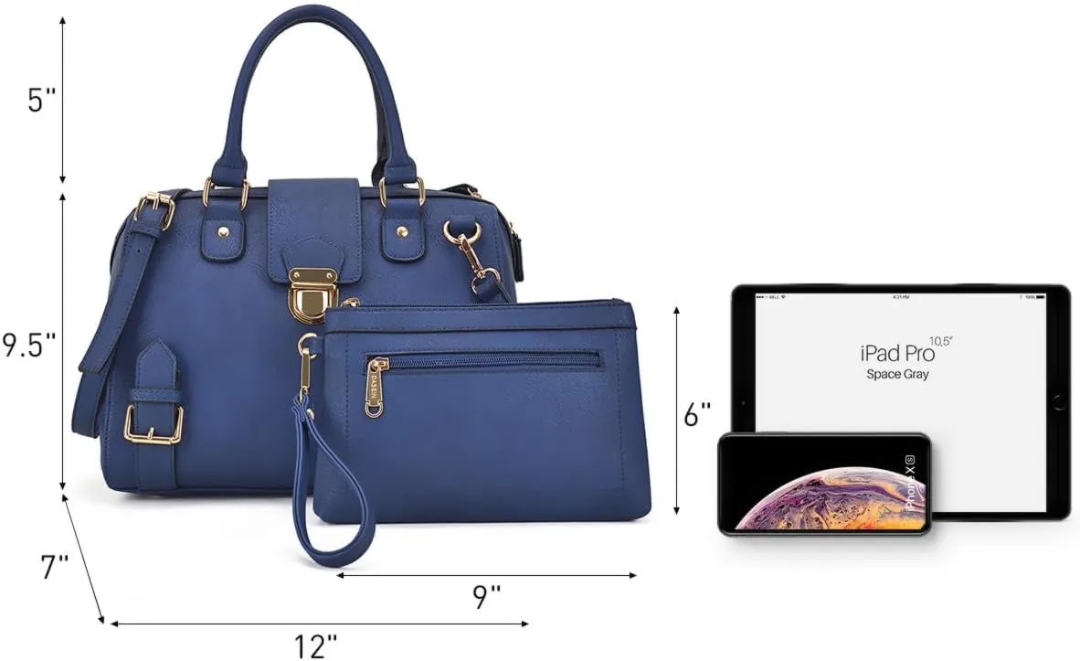 Women Barrel Handbags Purses Satchel Bags Top Handle Shoulder Bags Vegan Leather Work Bag (Crocodile Purple   Clutch)