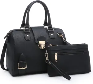 Women Barrel Handbags Purses Satchel Bags Top Handle Shoulder Bags Vegan Leather Work Bag (Crocodile Purple   Clutch)