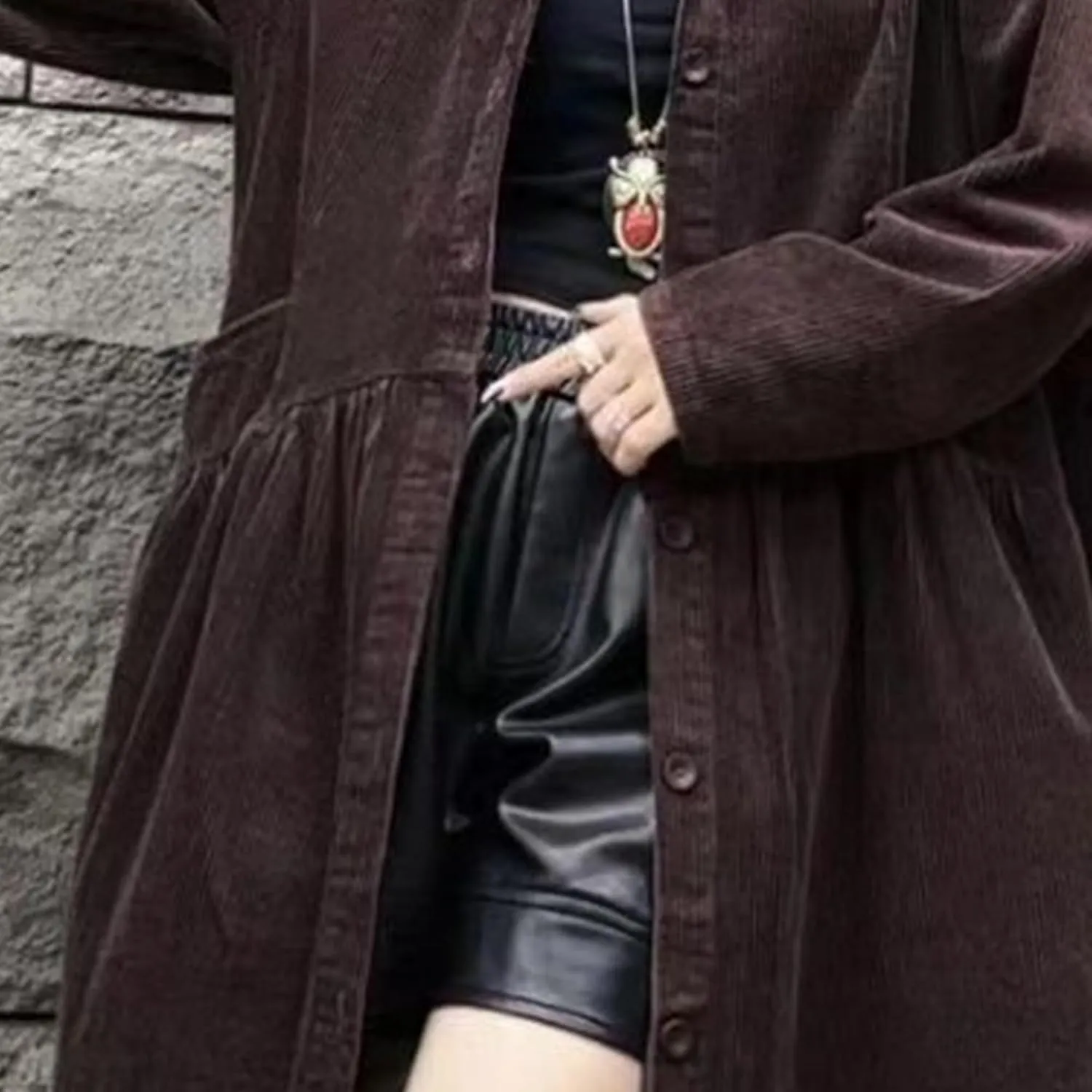 Women Corduroy Jackets Hooded Long Overcoat Button Down Long Sleeve Shirts Trench Coats Casual Open Front Cardigan