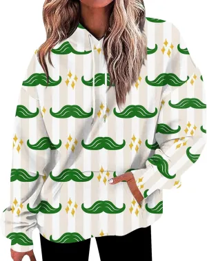 Women Cute Hoodies, Women's Fashion Crewneck Sweatshirts Graphic Daily Long Sleeve Gradient Patchwork Hoodies