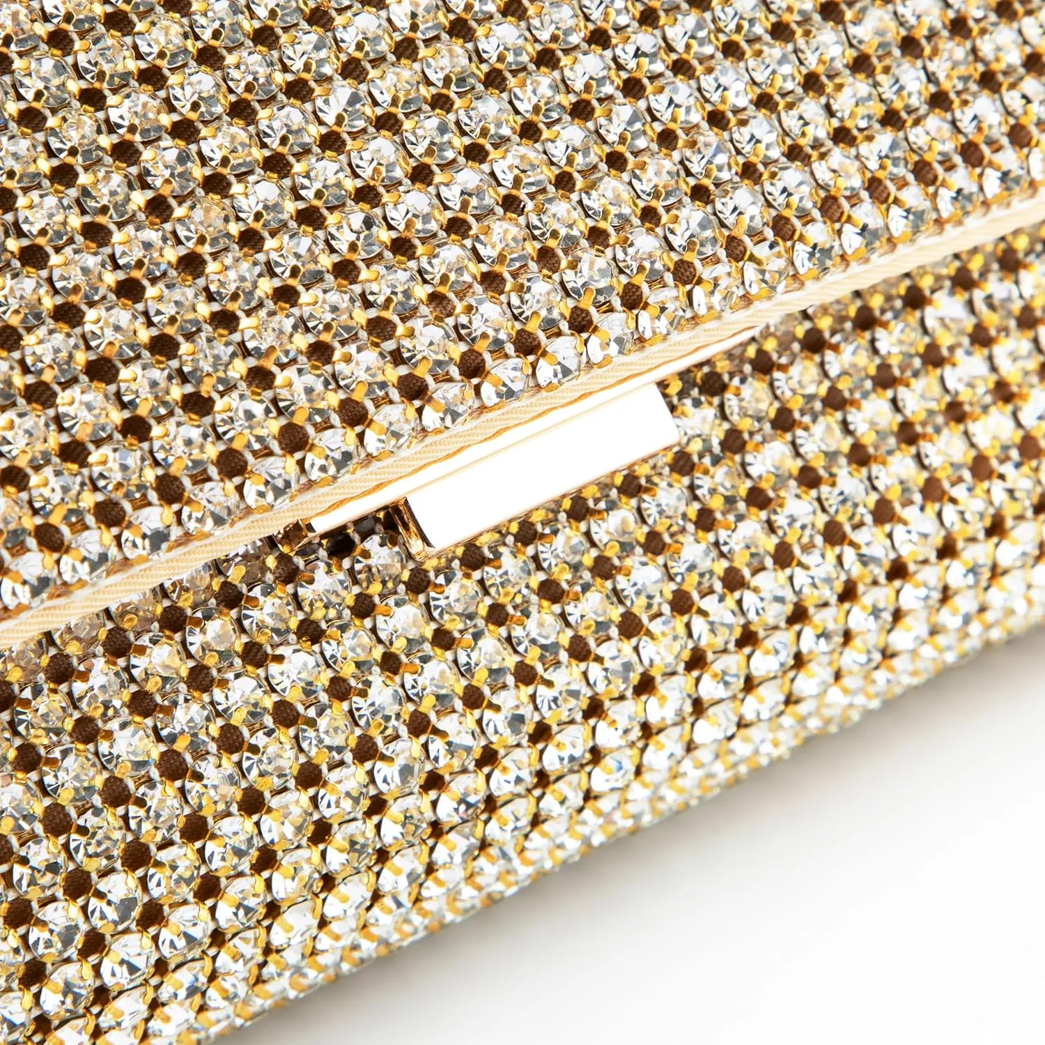Women Rhinestone Evening Shoulder Bag WOC Crystal Clutch with Detachable Strap Sparkling Purse for Wedding Party