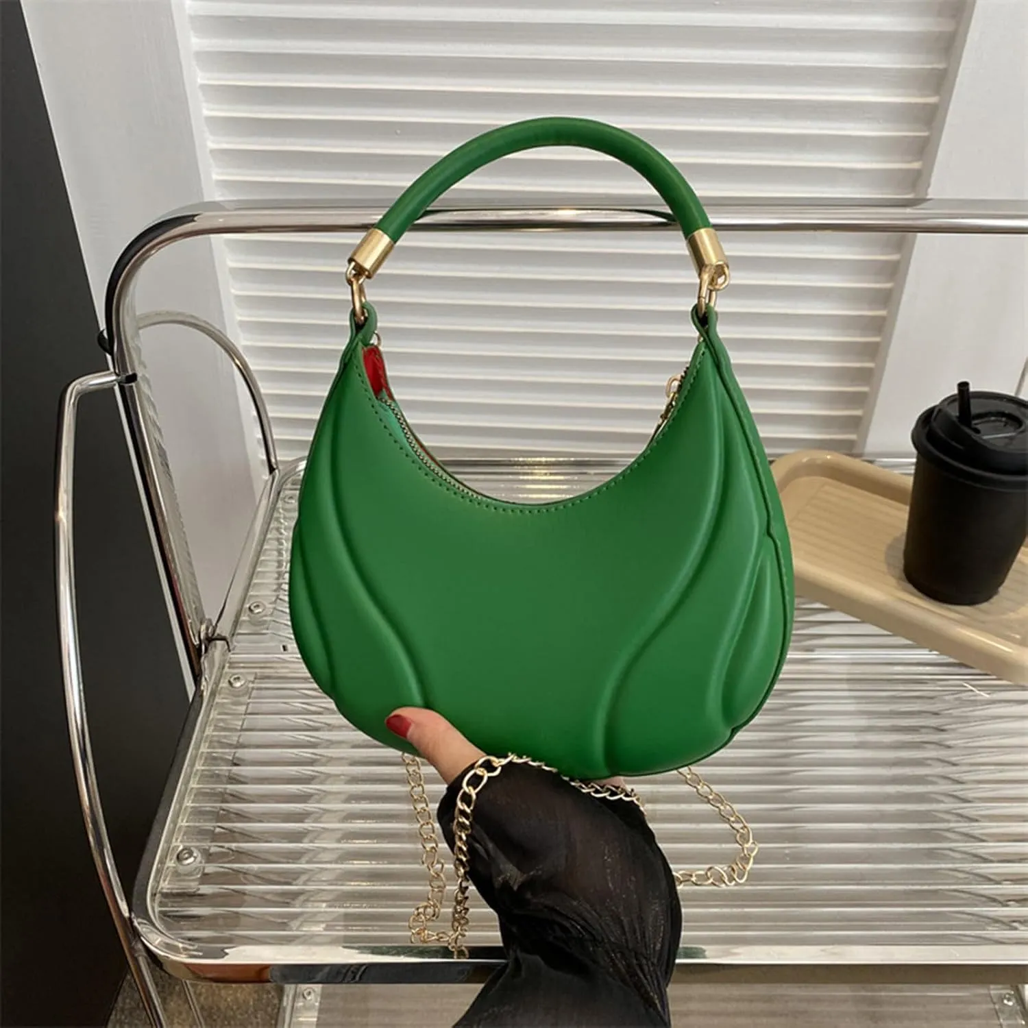 Women Shoulder Bag Fashion New Pattern Solid Color Retro Practical Large Capacity Zipper Messenger Bag (Green, One Size)