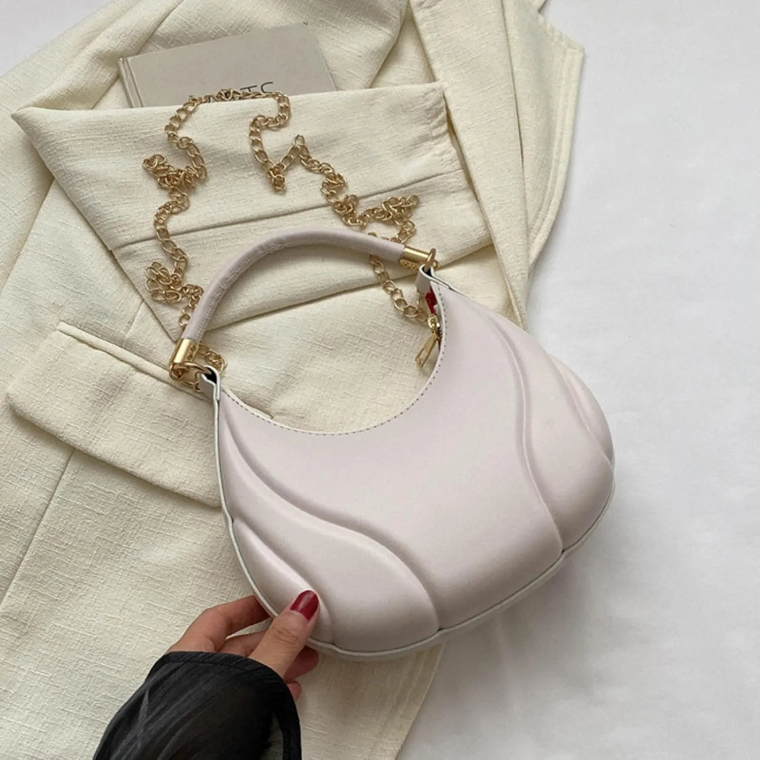 Women Shoulder Bag Fashion New Pattern Solid Color Retro Practical Large Capacity Zipper Messenger Bag (White, One Size)