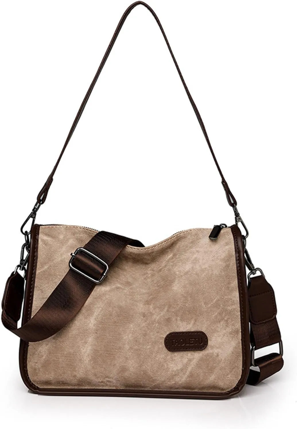 Women Shoulder Bag Fashionable New Pattern Simple Solid Color Retro Large Capacity Practical Casual (Khaki, One Size)