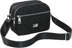 Women Shoulder Bags Fashionable And Simple With Multiple Layer Zipper And A Large Capacity Practical (Black, One Size)