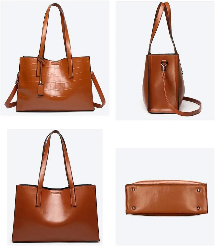 Women Synthetic PU Leather Tote Satchel Crossbody Hobo Handbags Shoulder Messenger Bag Elegant Work Gift
