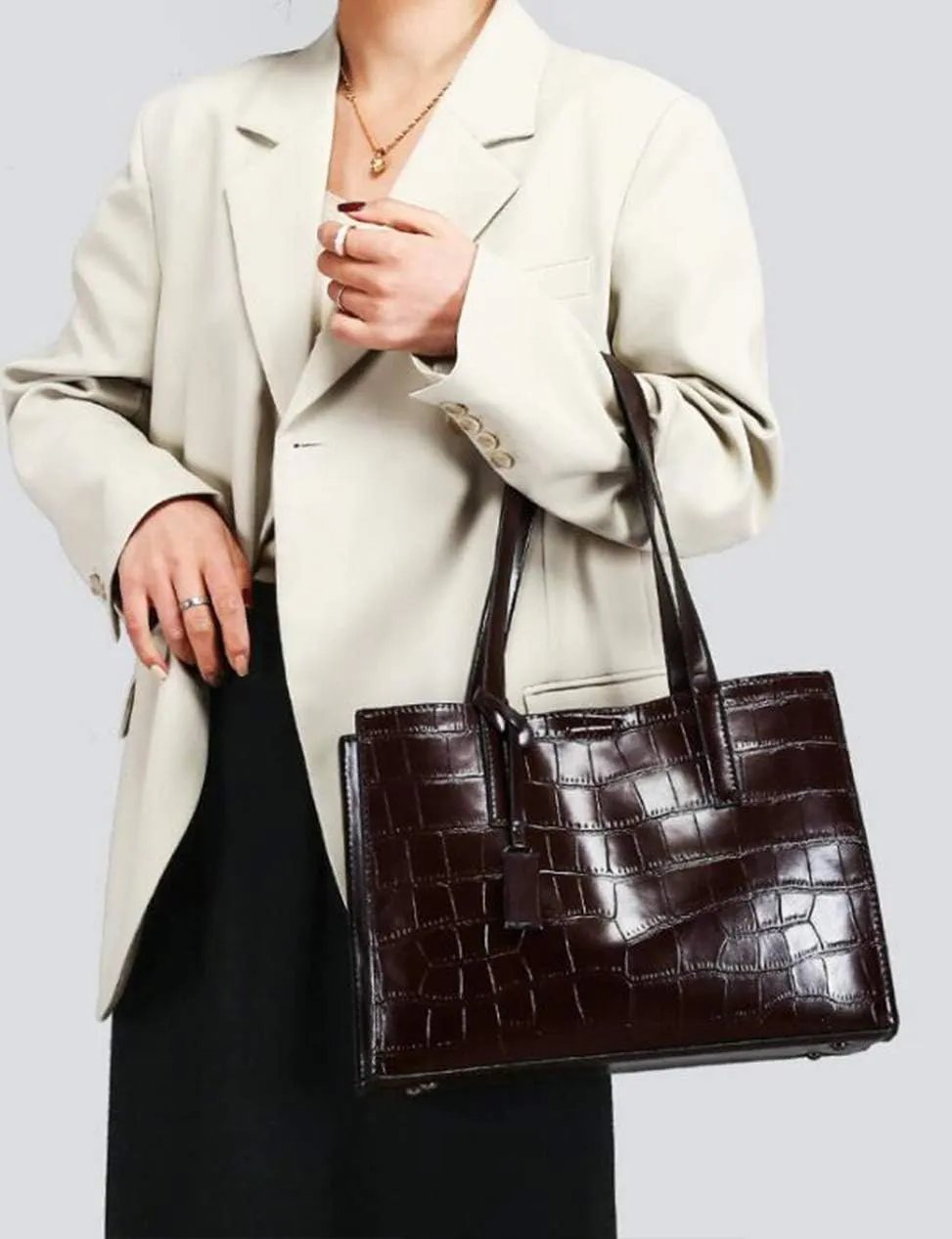 Women Synthetic PU Leather Tote Satchel Crossbody Hobo Handbags Shoulder Messenger Bag Elegant Work Gift