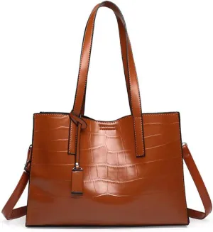 Women Synthetic PU Leather Tote Satchel Crossbody Hobo Handbags Shoulder Messenger Bag Elegant Work Gift