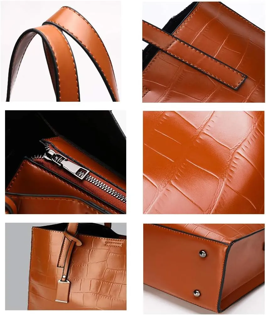 Women Synthetic PU Leather Tote Satchel Crossbody Hobo Handbags Shoulder Messenger Bag Elegant Work Gift
