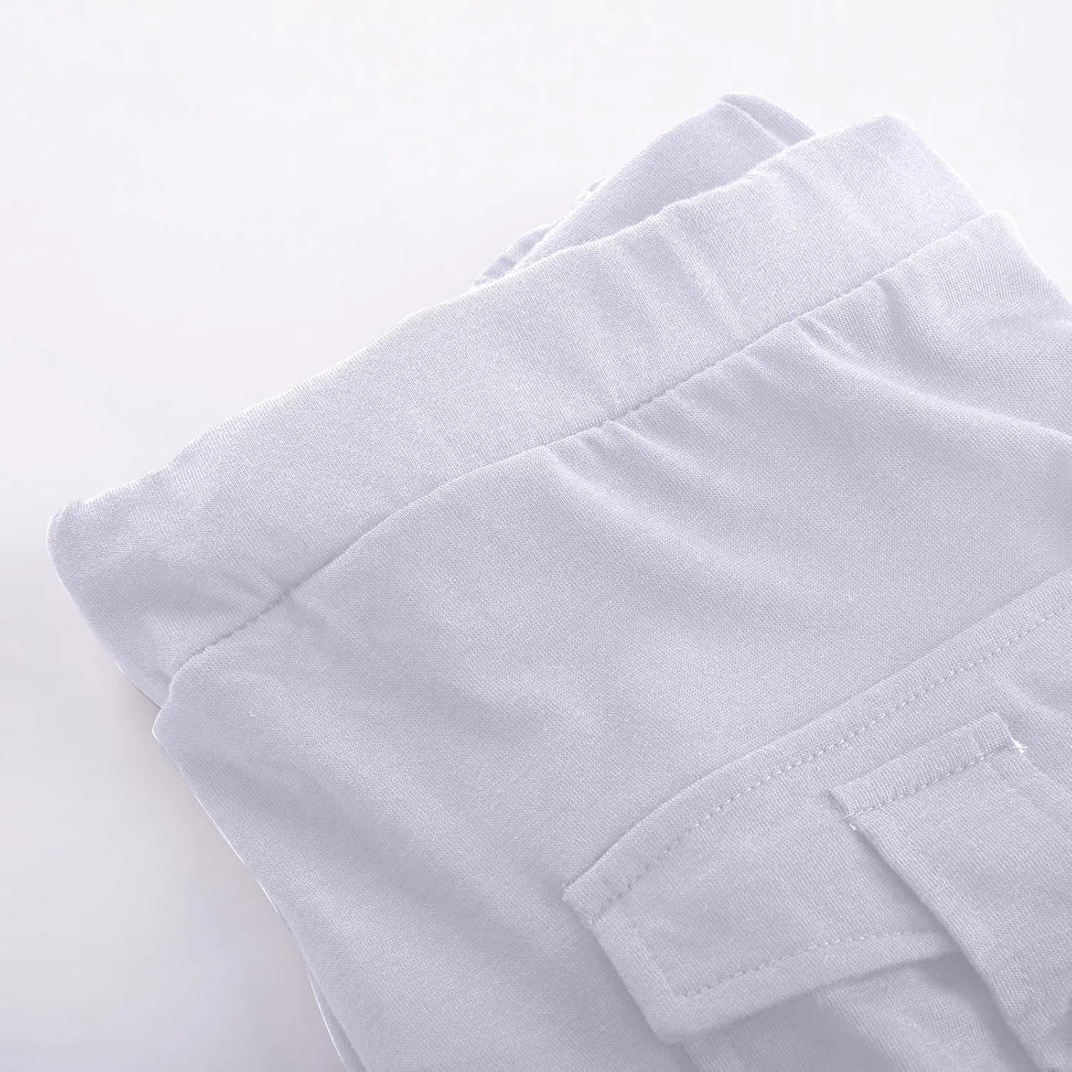 Women Workout Out Leggings Pants Solid Stretch Waist Button Pockets Yoga Gym Pants Elastic Waist Running Trousers