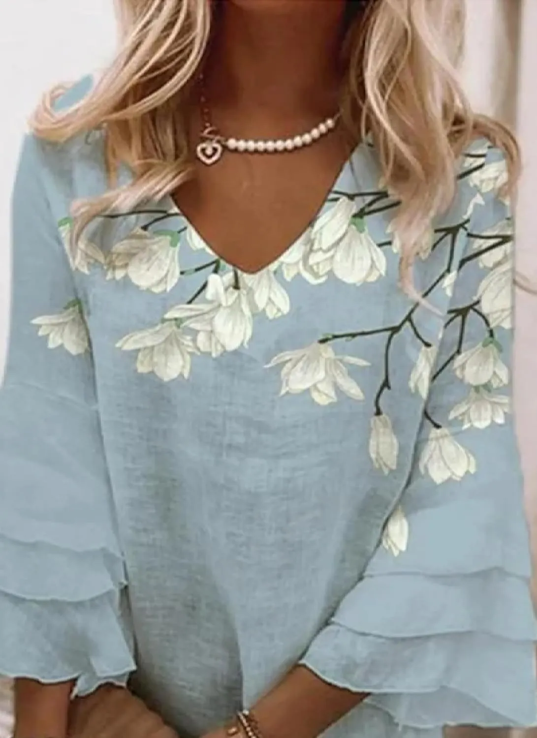 Womens 2025 Fashion Printed V-Neck Bubble Sleeve Dress Spring Summer Trendy Outfits