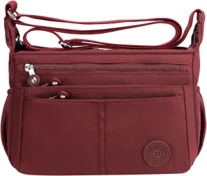 Women's Anti Theft Shoulder Bags Waterproof Nylon Crossbody Bags for Woman Trendy Cute Purse for Women Trendy(Red)