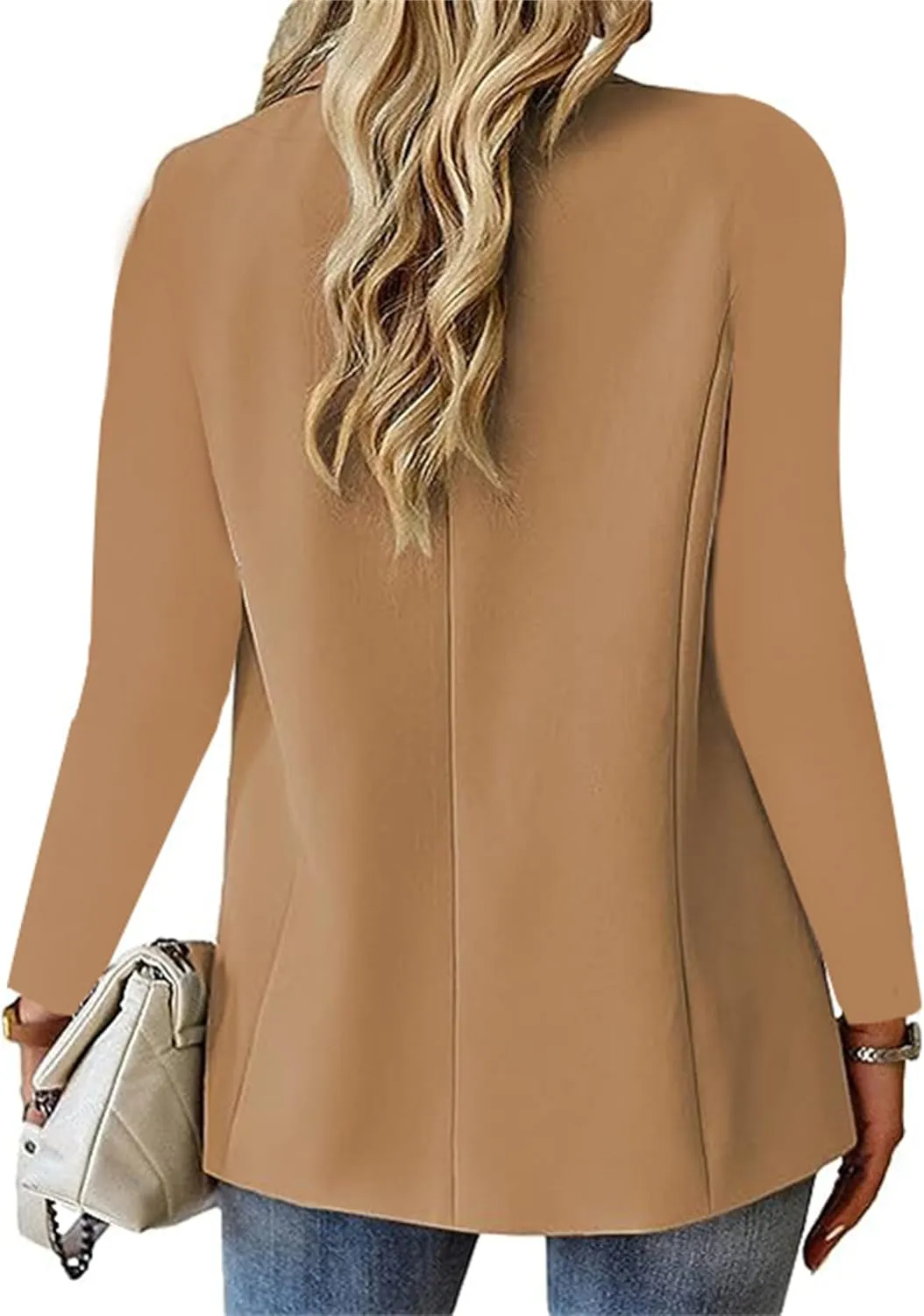 Women's Blazer Open Front Casual Bussiness Blazers Notch Collar Work Office Suit Jackets Long Sleeve Lapel Jacket