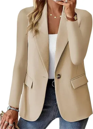 Women's Casual Blazers Jacket Long Sleeve Open Front Work Office Blazer Fashion Suit Jackets Spring Summer Cardigan