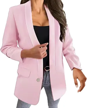 Womens Casual Light Weight Thin Jacket Slim Coat Long Sleeve Blazer Office Trench Coat Cardigan for Women