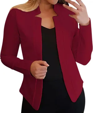 Womens Casual Pocketed Office Blazers Draped Open Front Cardigans Jacket Work Suit Tan Wool Trench Coat Women