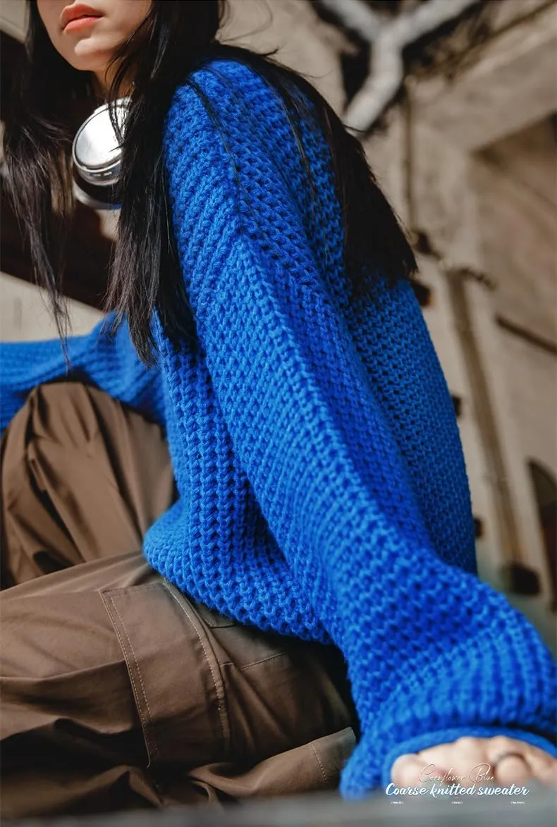 Women's Chunky Knit Oversized Sweaters Sleeve Mock Neck Jumper Tops Chunky Knit Pullover Sweater