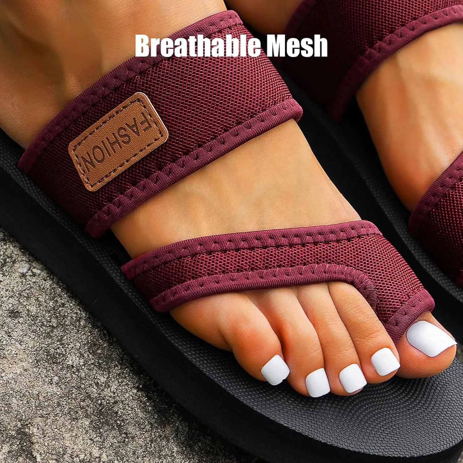 Women's Comfortable Breathable Mesh Flip Flops for Women Hollow Mesh Slide Sandals Orthopedic Shoes Walking 2025