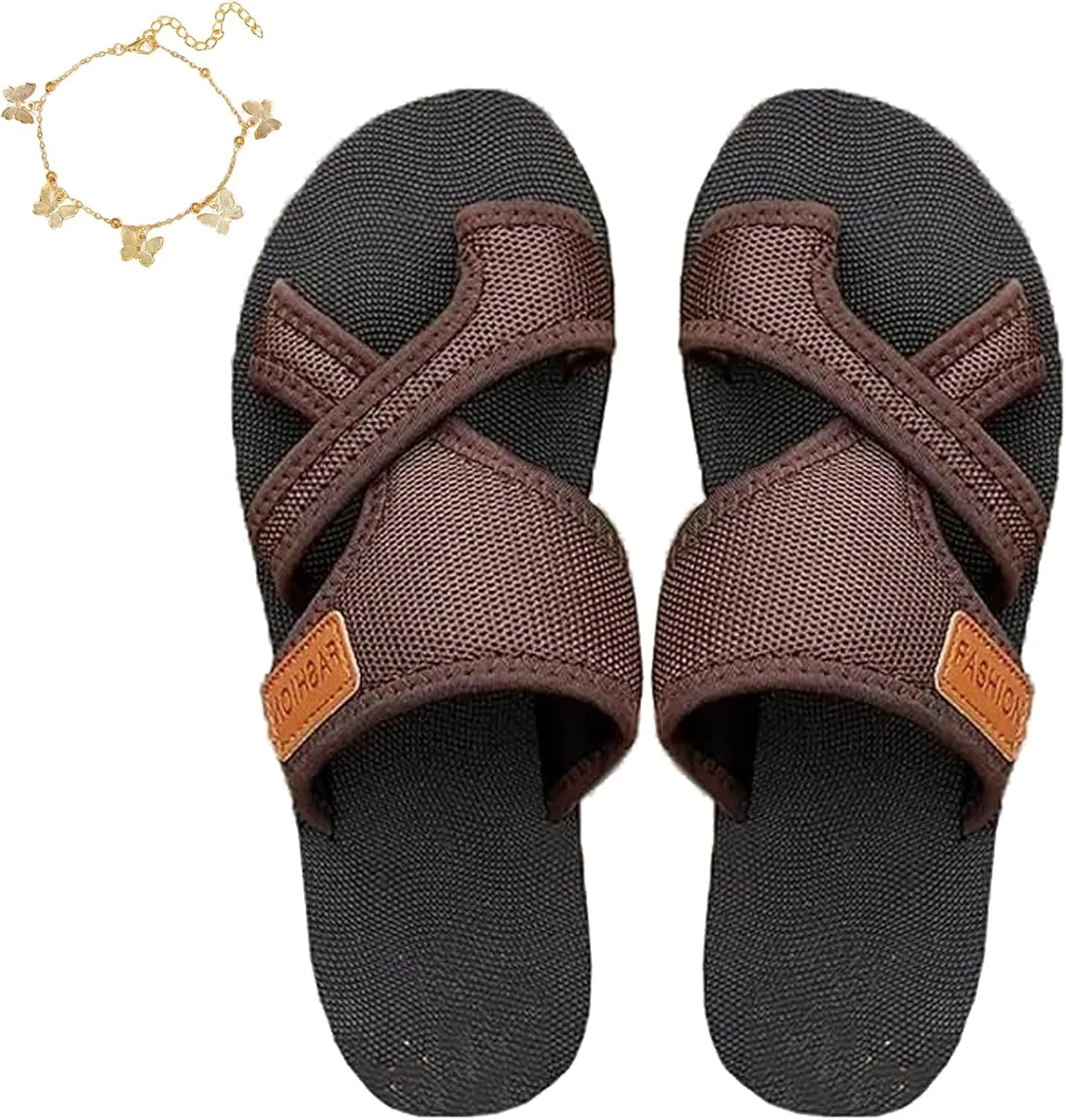 Women's Comfortable Breathable Mesh Flip Flops, Women's Beach Mesh Flip Flop, Orthopedic Flat Sandals Slide for Women