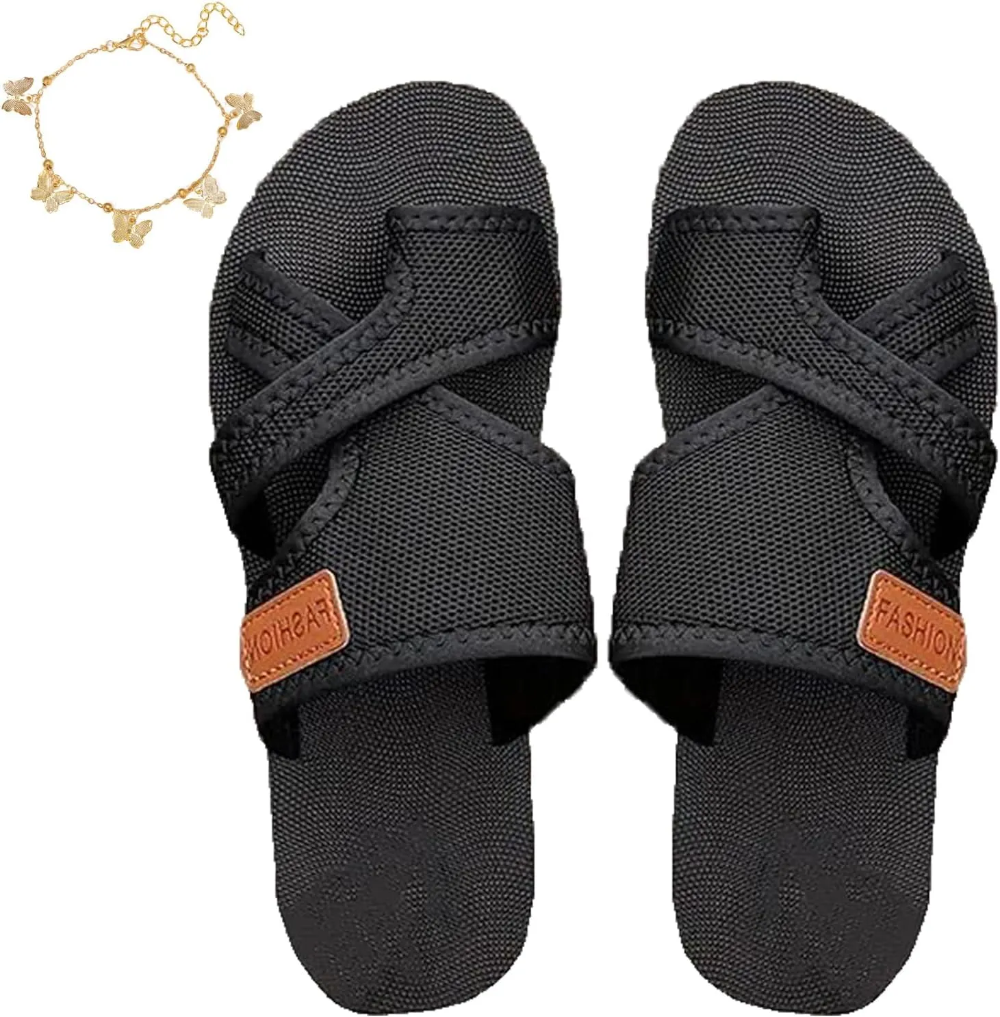 Women's Comfortable Breathable Mesh Flip Flops, Women's Beach Mesh Flip Flop, Orthopedic Flat Sandals Slide for Women
