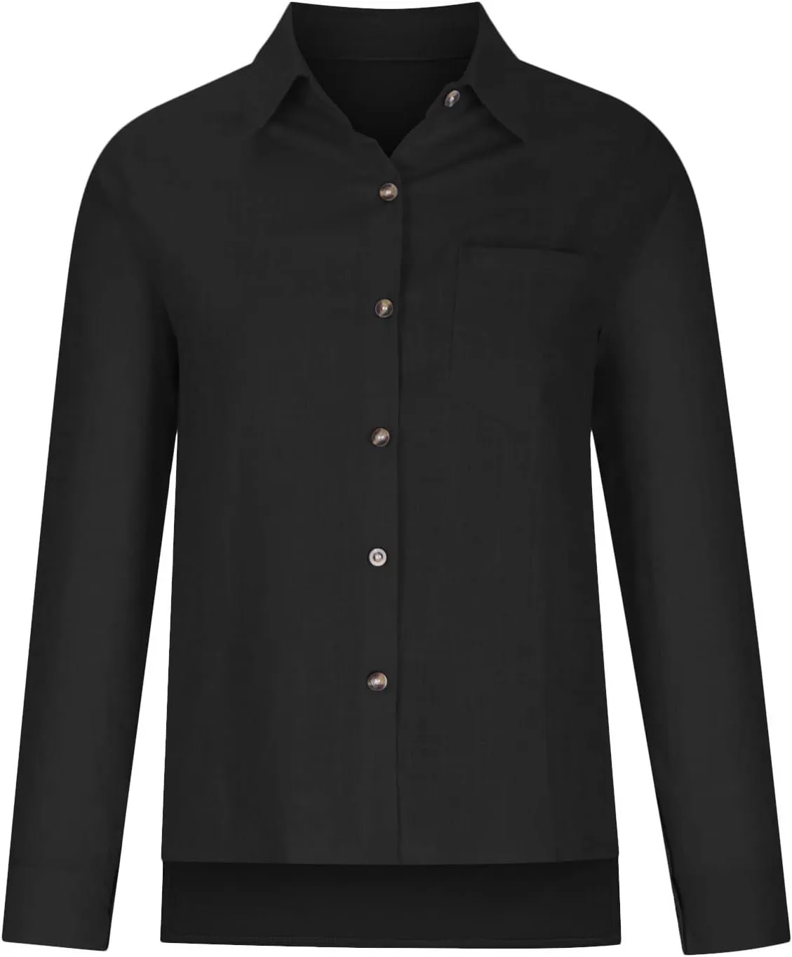 Womens Cotton Linen Button Down Shirts Long Sleeve Collared Gauze Blouses Business Casual Tshirts Loose Summer Tops