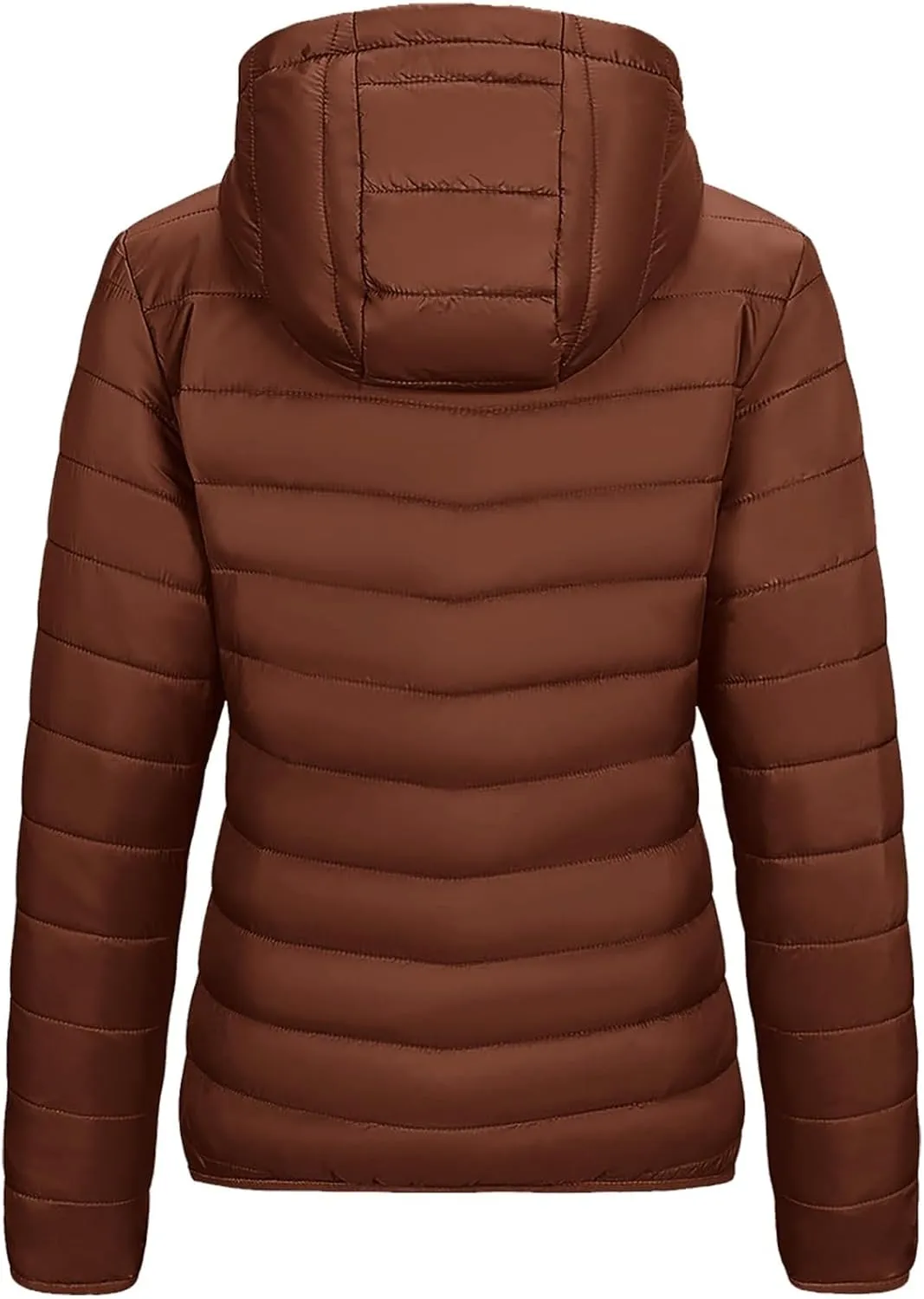 Women's Down Jacket Winter Warm Snow Coat Fashion Solid Color Long Sleeves Zipper Lightweight Cotton Parkas Jacket