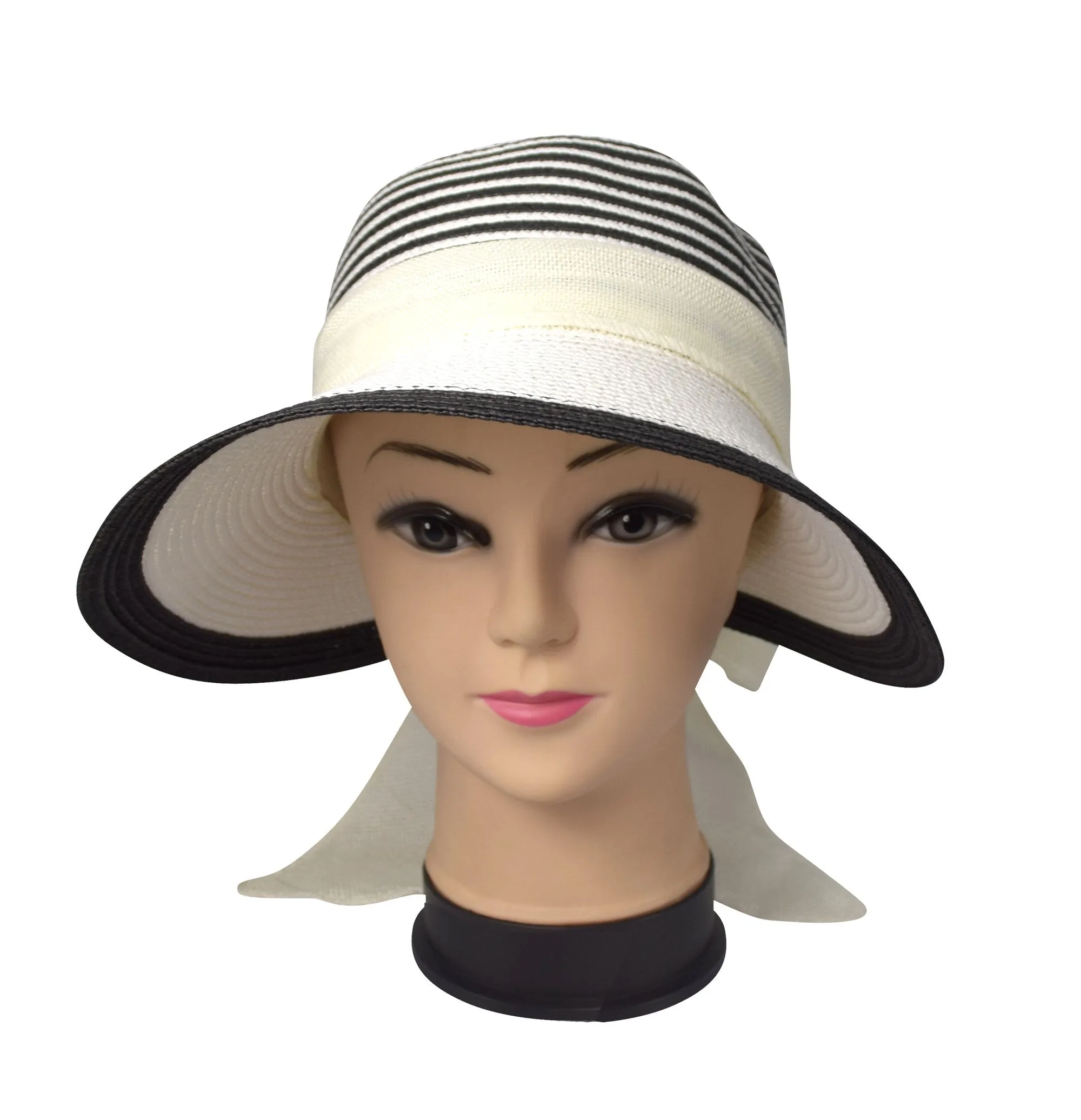 Womens Floppy Bow Knot Asymmetric Wide Brim Panama Sun Hat