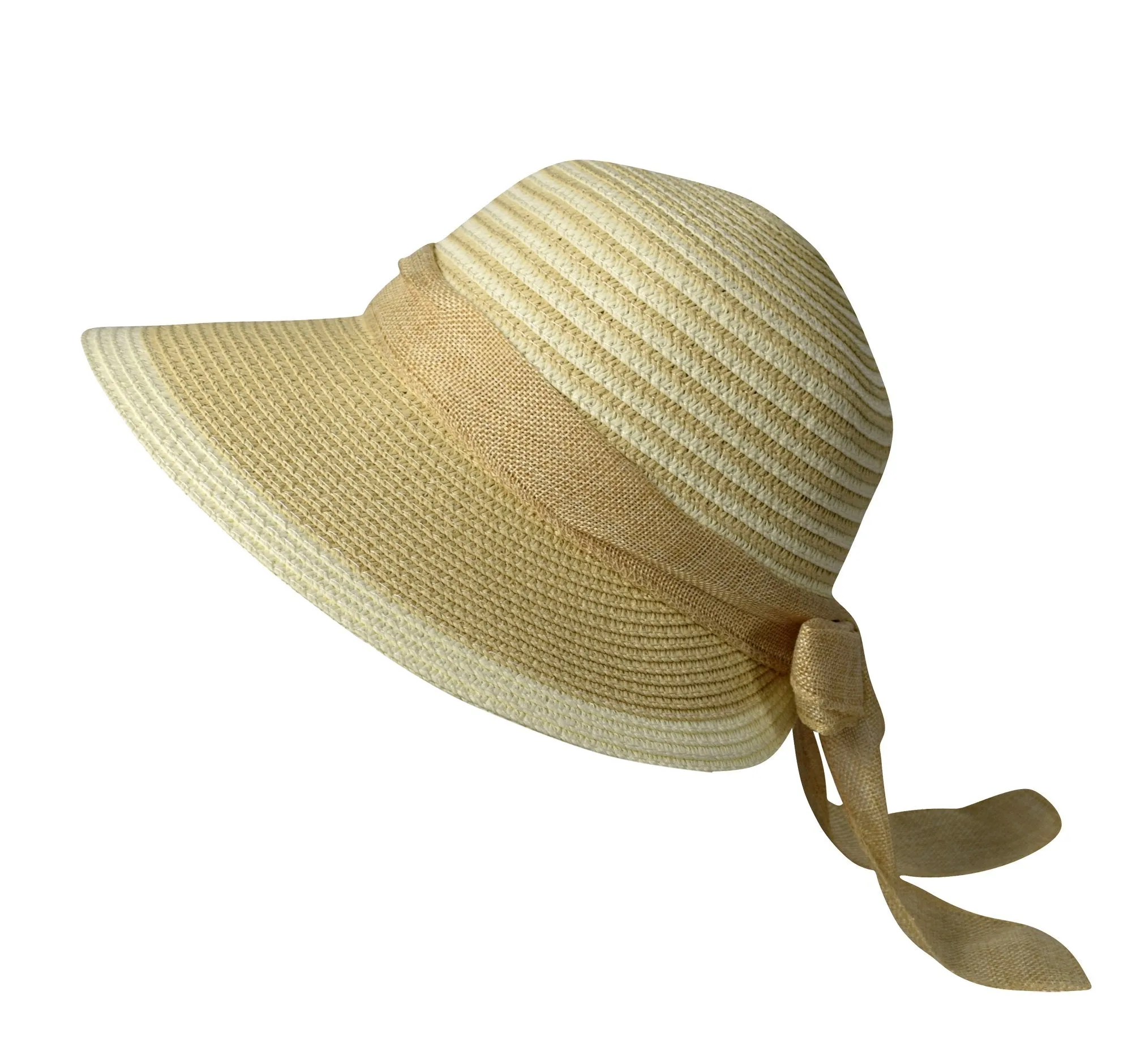 Womens Floppy Bow Knot Asymmetric Wide Brim Panama Sun Hat