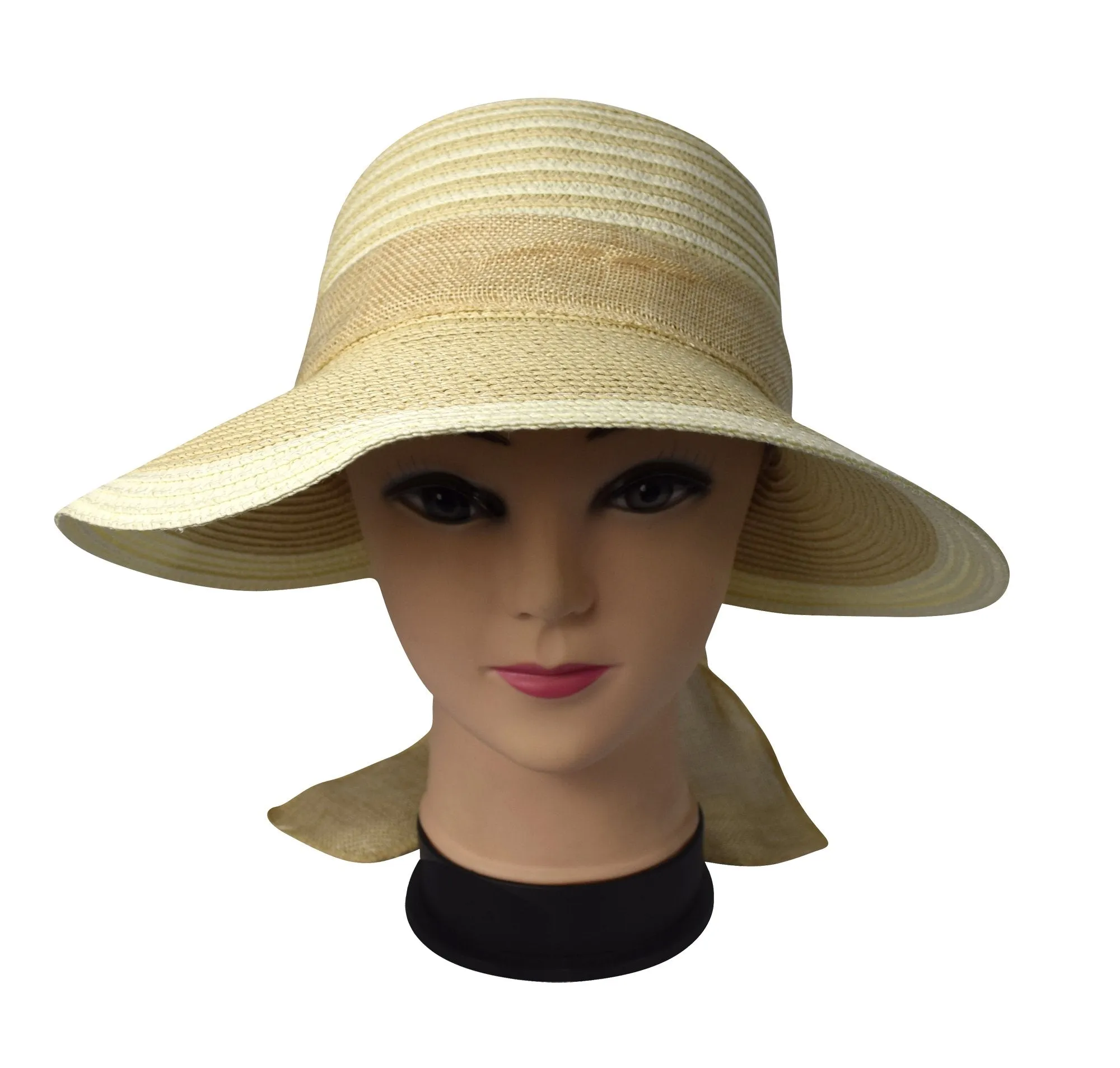 Womens Floppy Bow Knot Asymmetric Wide Brim Panama Sun Hat