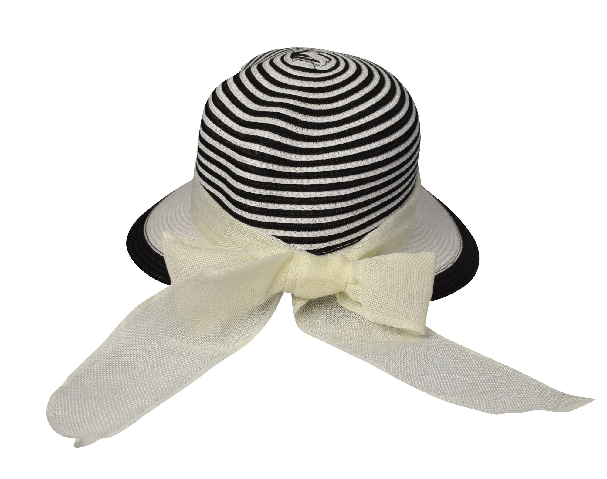 Womens Floppy Bow Knot Asymmetric Wide Brim Panama Sun Hat