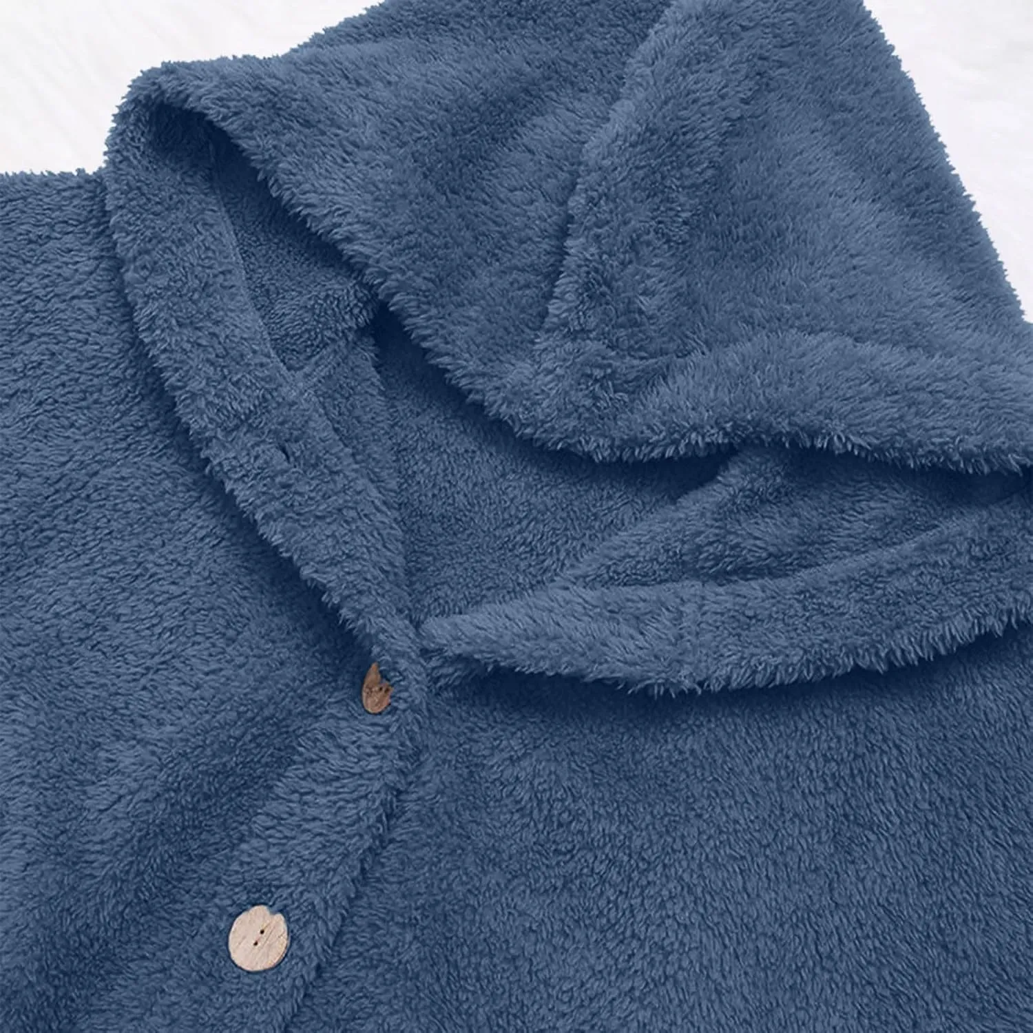 Womens Fuzzy Fleece Sherpa Hoodies Fashion Button Down Teddy Coat Oversized Sweatshirt with Pockets Jackets Cardigan