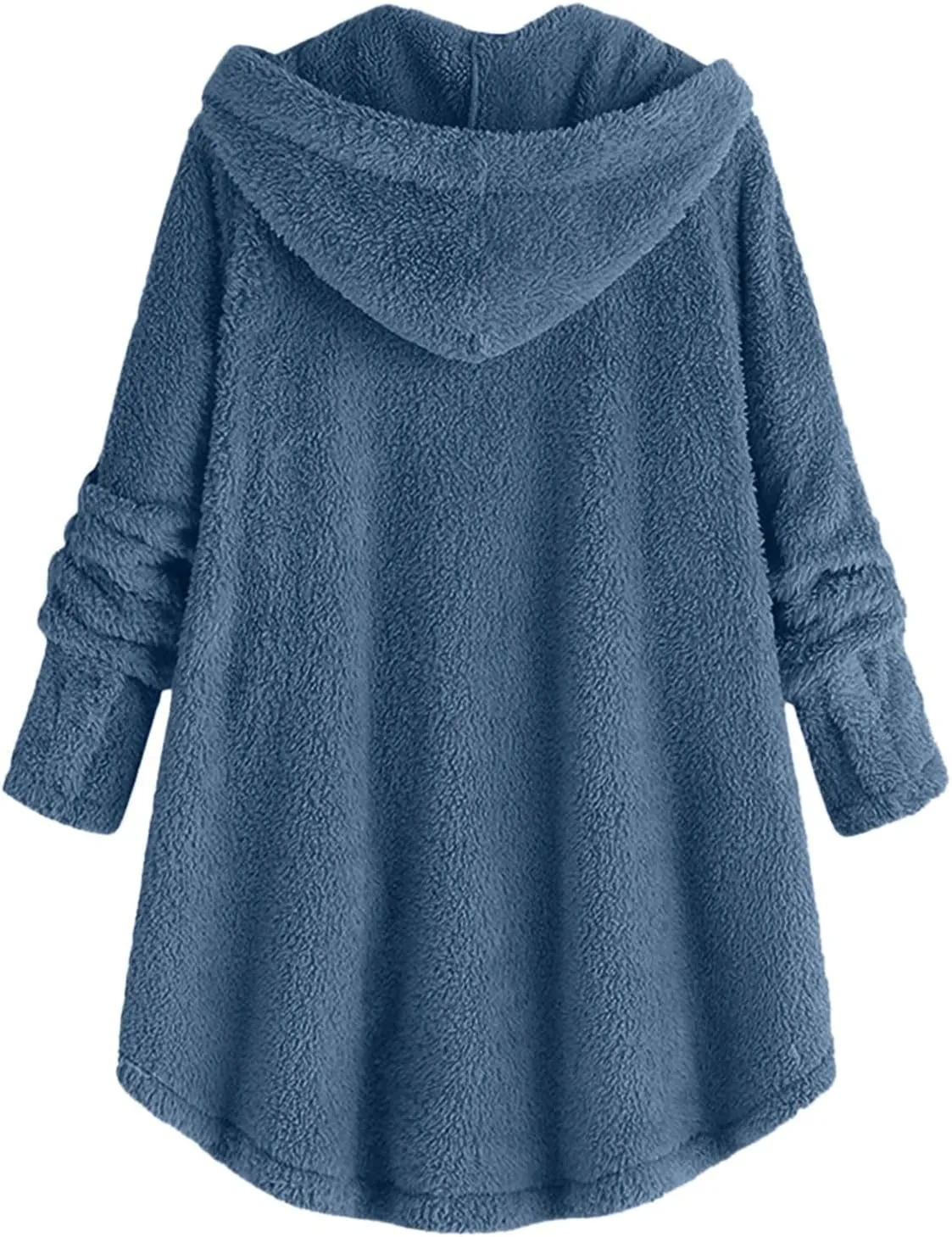 Womens Fuzzy Fleece Sherpa Hoodies Fashion Button Down Teddy Coat Oversized Sweatshirt with Pockets Jackets Cardigan